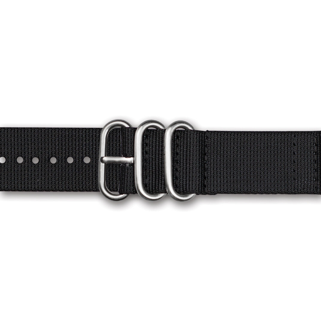 20mm 2-Piece Black Ballistic Nylon Watch Band  BA389-20, MPN: BA389-20,