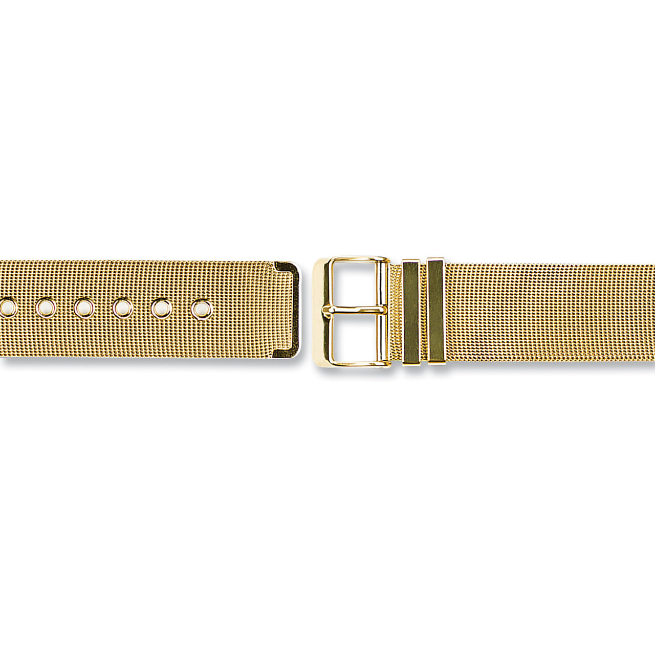 18mm Gold-tone Stainless Steel Fine Mesh 2-Piece Watch Band BA411-18