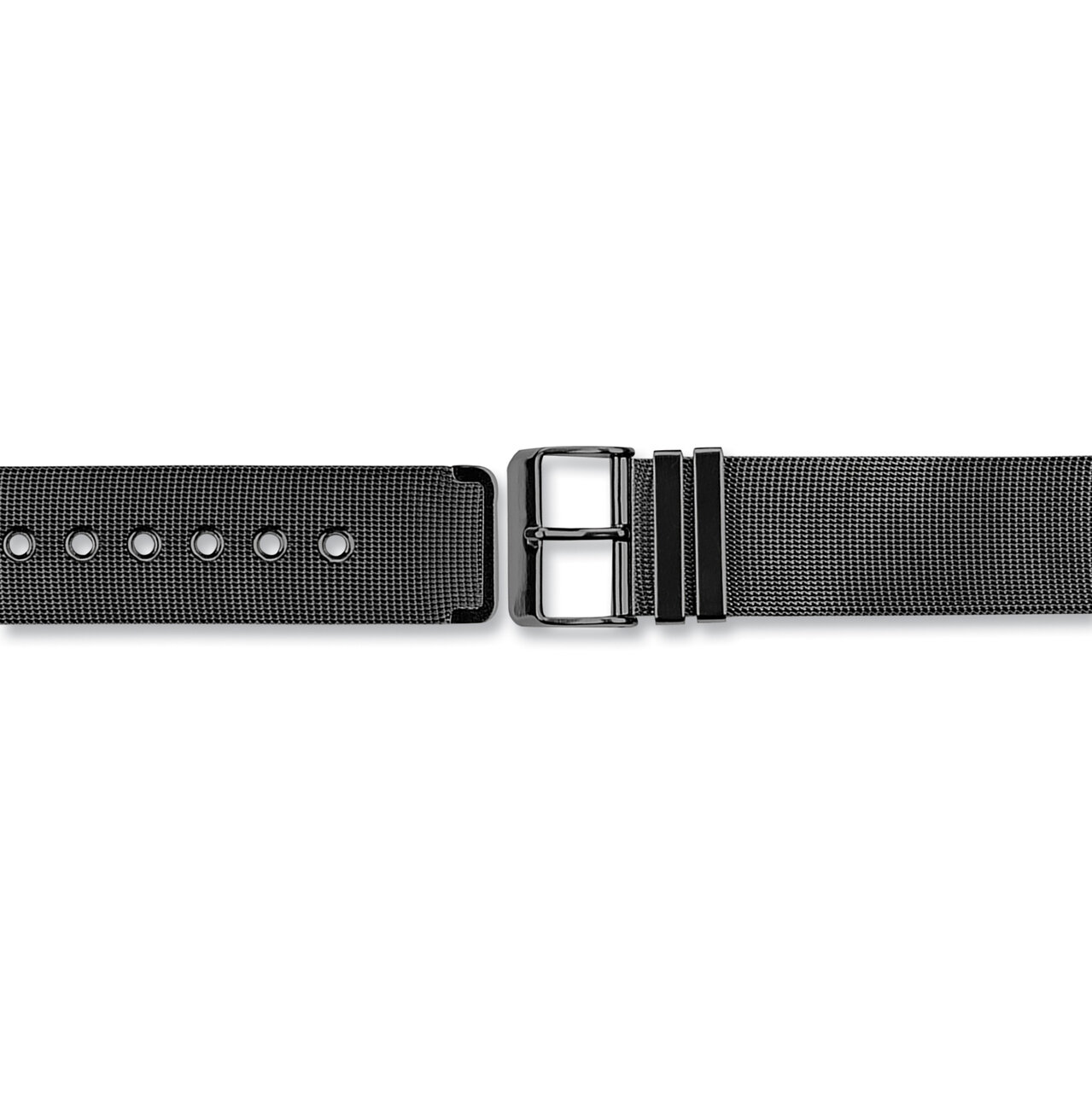 20mm PVD Black Stainless Steel Fine Mesh 2-Piece Watch Band  BA412-20, MPN: BA412-20,