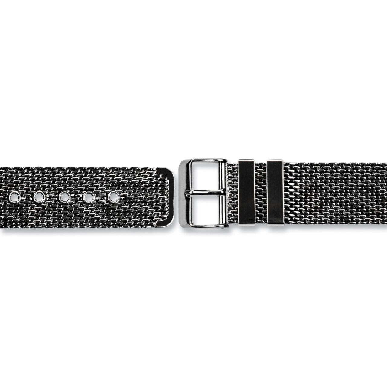 18mm PVD Black Stainless Steel Mesh 2-Piece Watch Band  BA415-18, MPN: BA415-18,