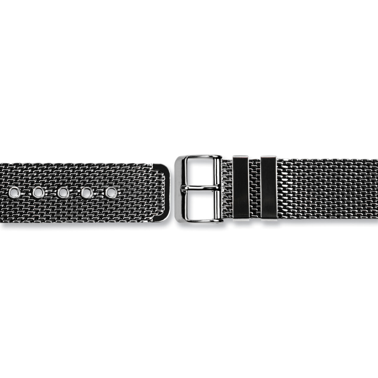 20mm PVD Black Stainless Steel Mesh 2-Piece Watch Band BA415-20