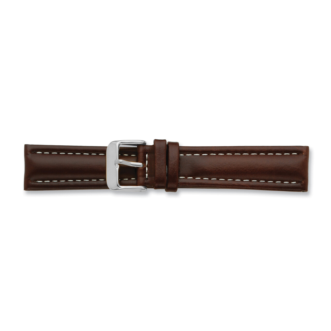 20mm Long Brown Oil Tanned Leather Silver-tone Buckle Watch Band  BAW193L-20, MPN: BAW193L-20,