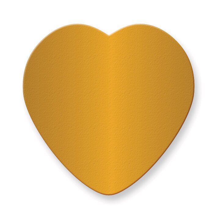 1 7/8 x 1 7/8 Heart Polished Brass Plates-Sets of 6 GM3727