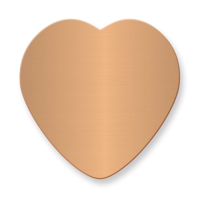 1 7/8 x 1 7/8 Heart Copper Aluminum Plates-Sets of 6 GM3727-CA