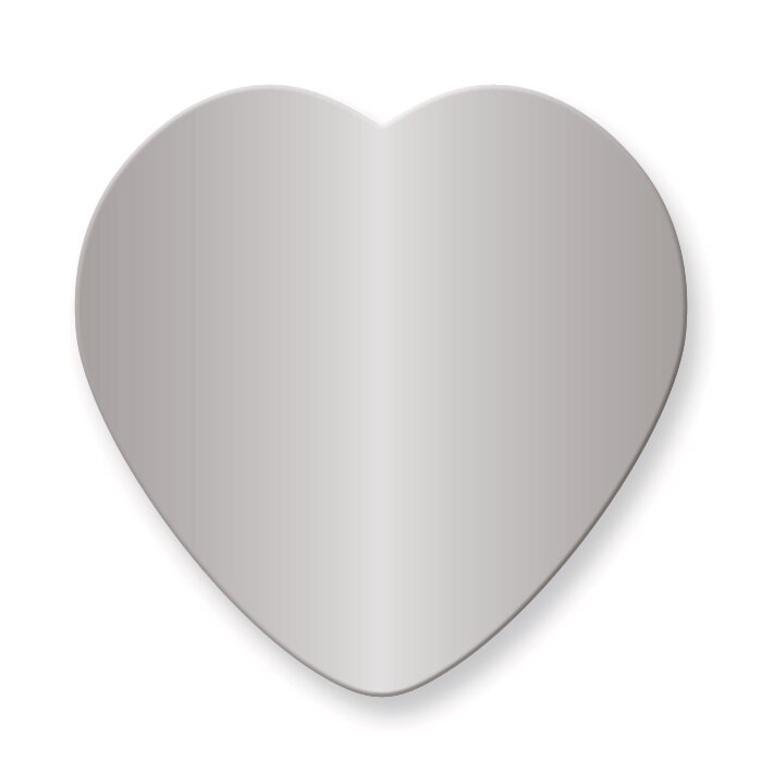 1 7/8 x 1 7/8 Heart Polished Aluminum Plates-Sets of 6 GM3727-PA