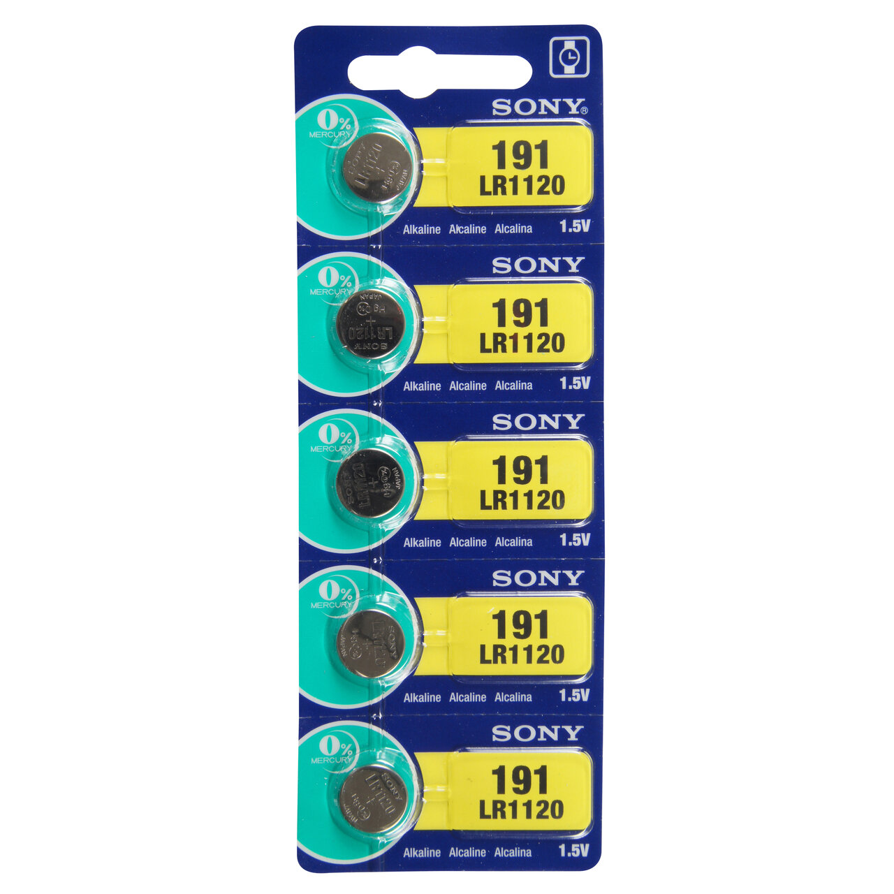 Type LR1120 SONY Alkaline Battery Tear Strip Pack of 5 SWB1120, MPN: SWB1120, 8562013810