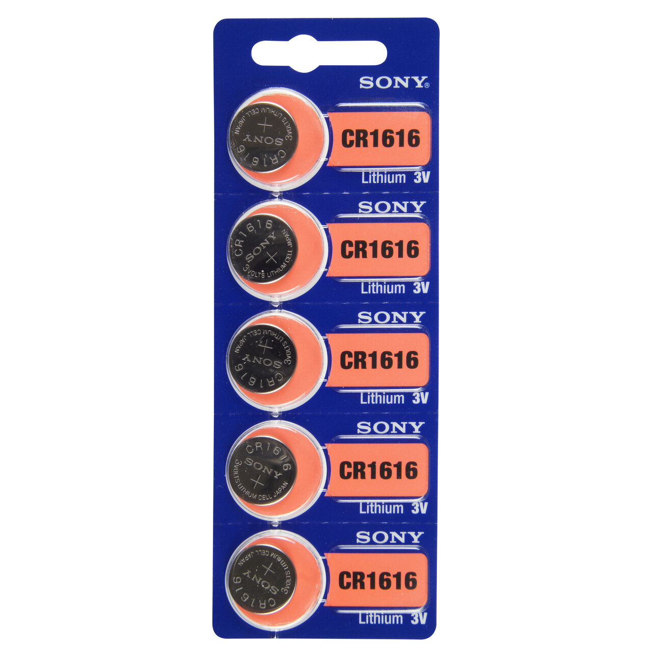 Type 1616 SONY Lithium Battery Tear Strip Pack of 5 SWB1616