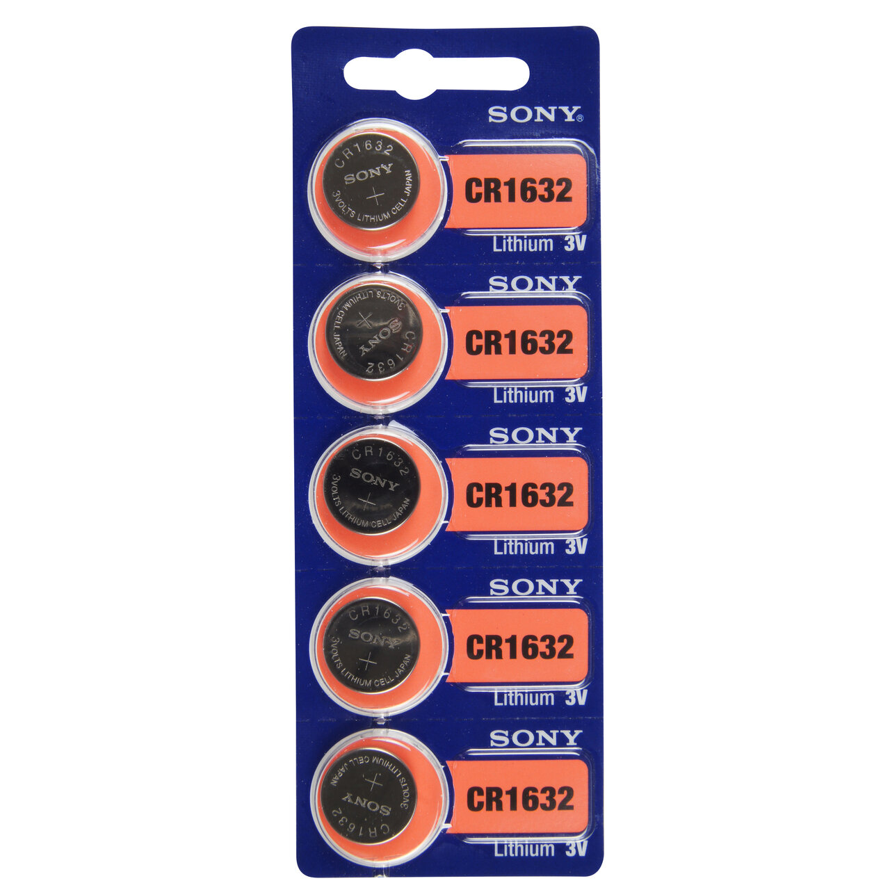 Type 1632 SONY Lithium Battery Tear Strip Pack of 5 SWB1632