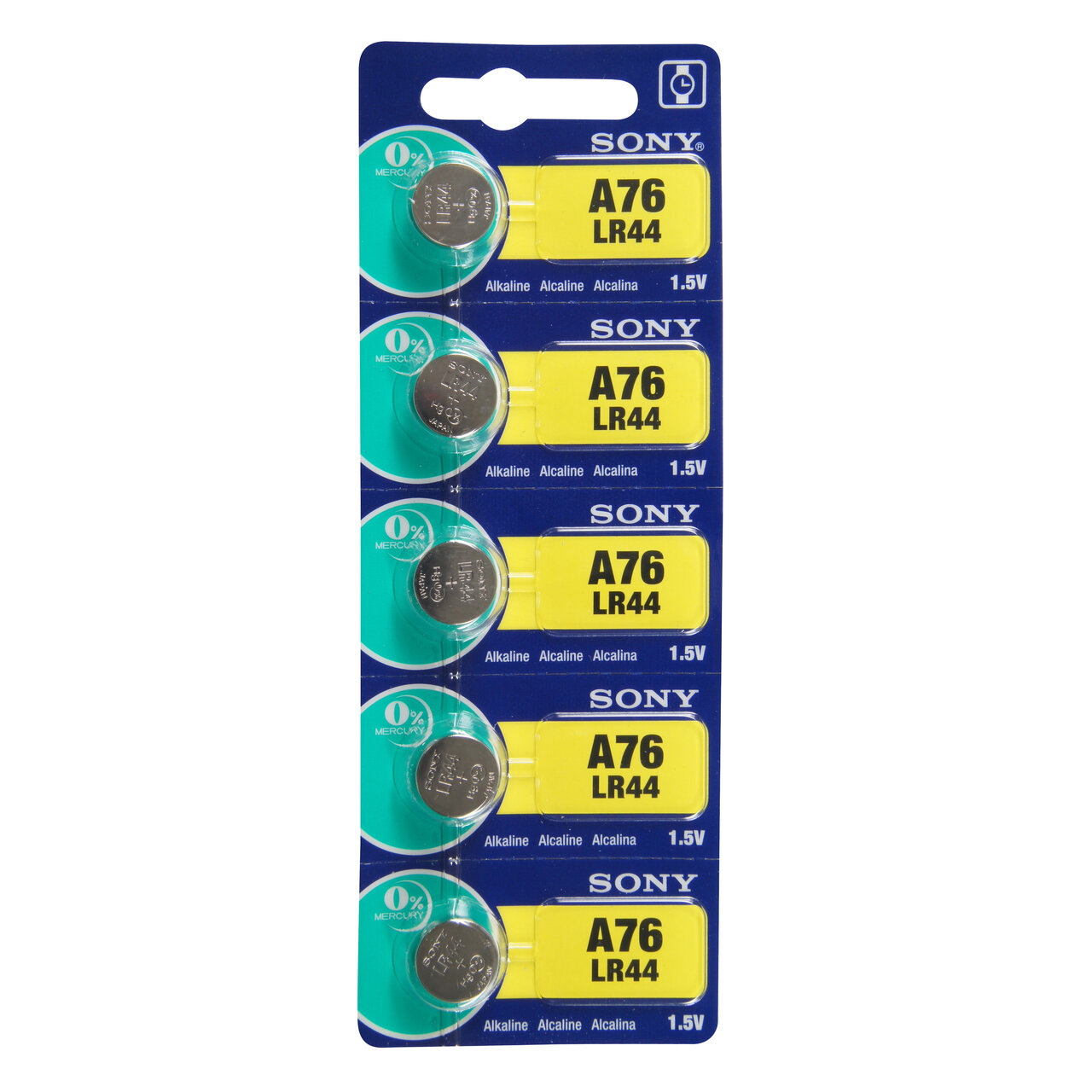 Type LR44 SONY Alkaline Battery Tear Strip Pack of 5 SWB44, MPN: SWB44, 8562013797