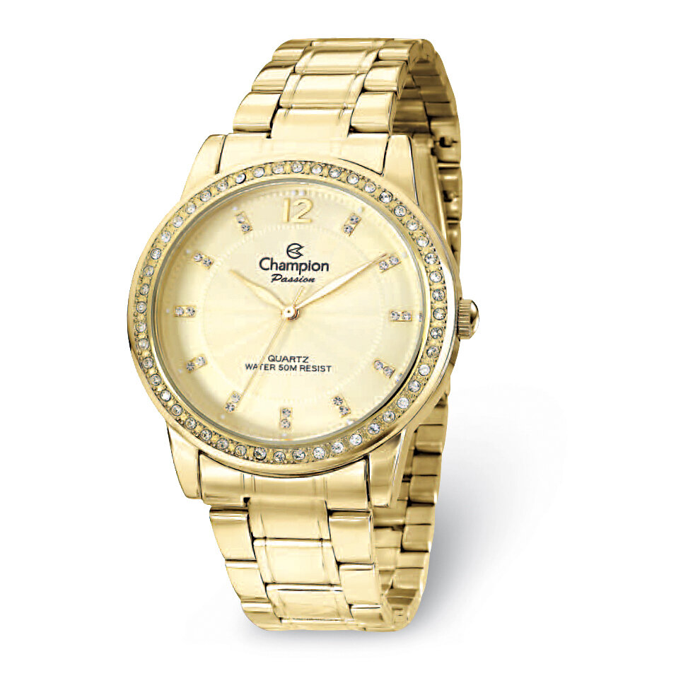 Champion Passion Gold-tone Crystal Bezel Champagne Dial Watch  XWA5572, MPN: XWA5572, 191101880070