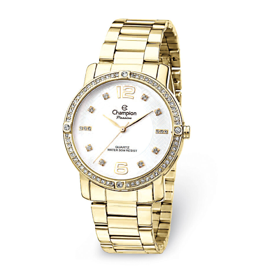 Champion Passion Gold-tone Crystal Bezel White Dial Watch XWA5577