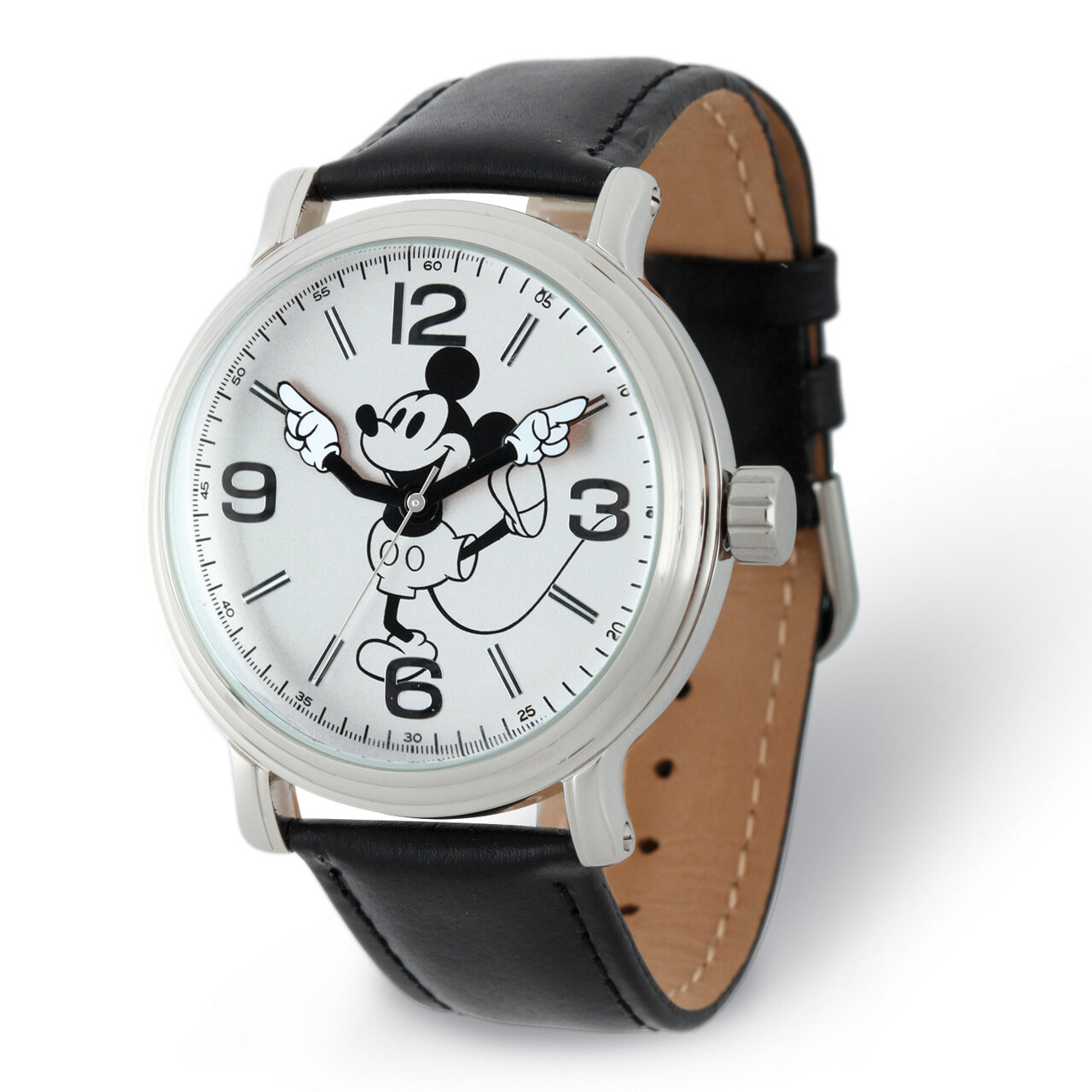 Disney Adult Size Black Strap Mickey Mouse with Moving Arms Watch XWA5752