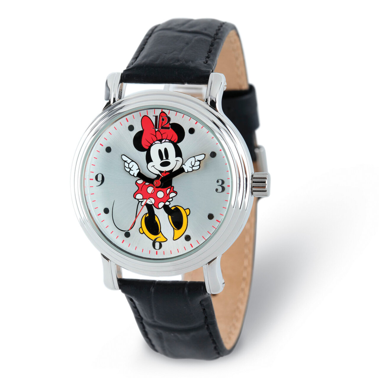 Disney Adult Size Black Strap Minnie Mouse with Moving Arms Watch XWA5763
