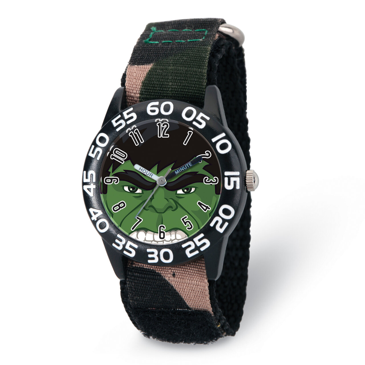 Marvel Hulk Camo Strap Acrylic Time Teacher Watch XWA5779