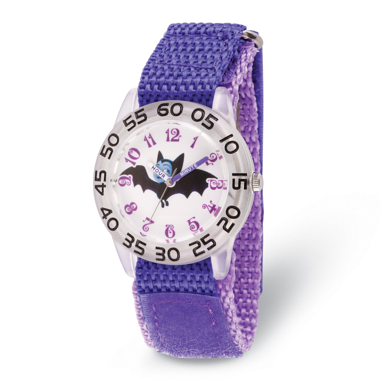 Disney Kids Vampirina Purple Strap Acrylic Time Teacher Watch XWA5789