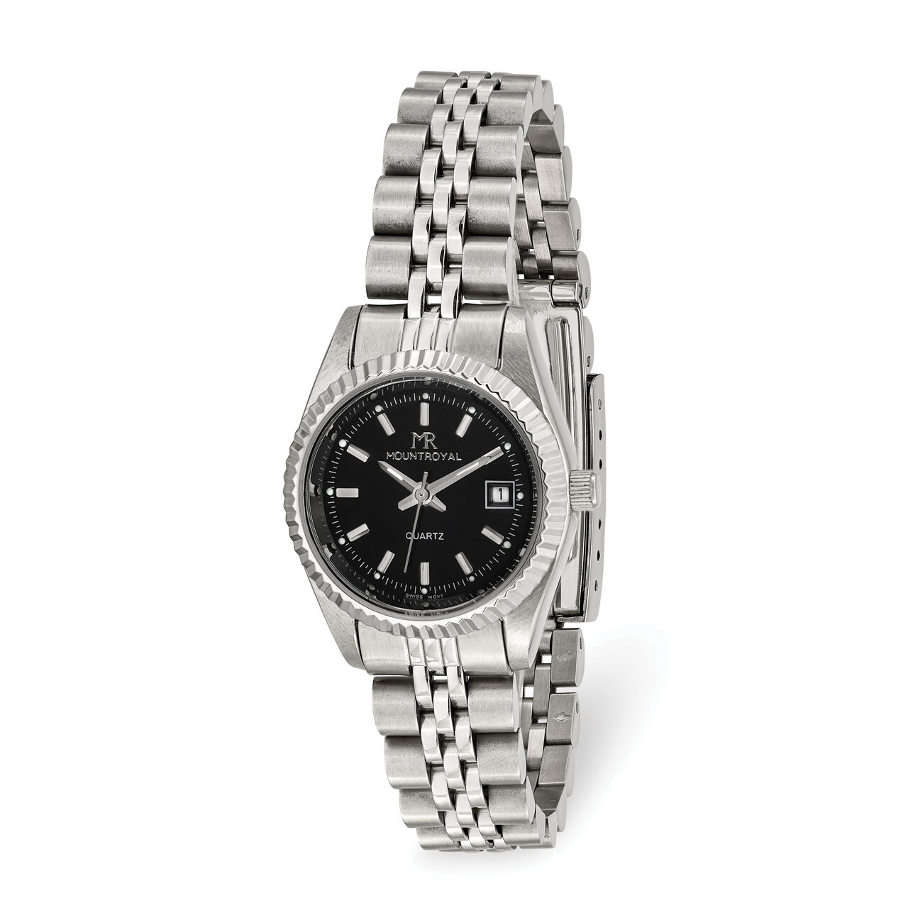 Ladies Mountroyal Stainless Steel Black Dial Watch XWA5826