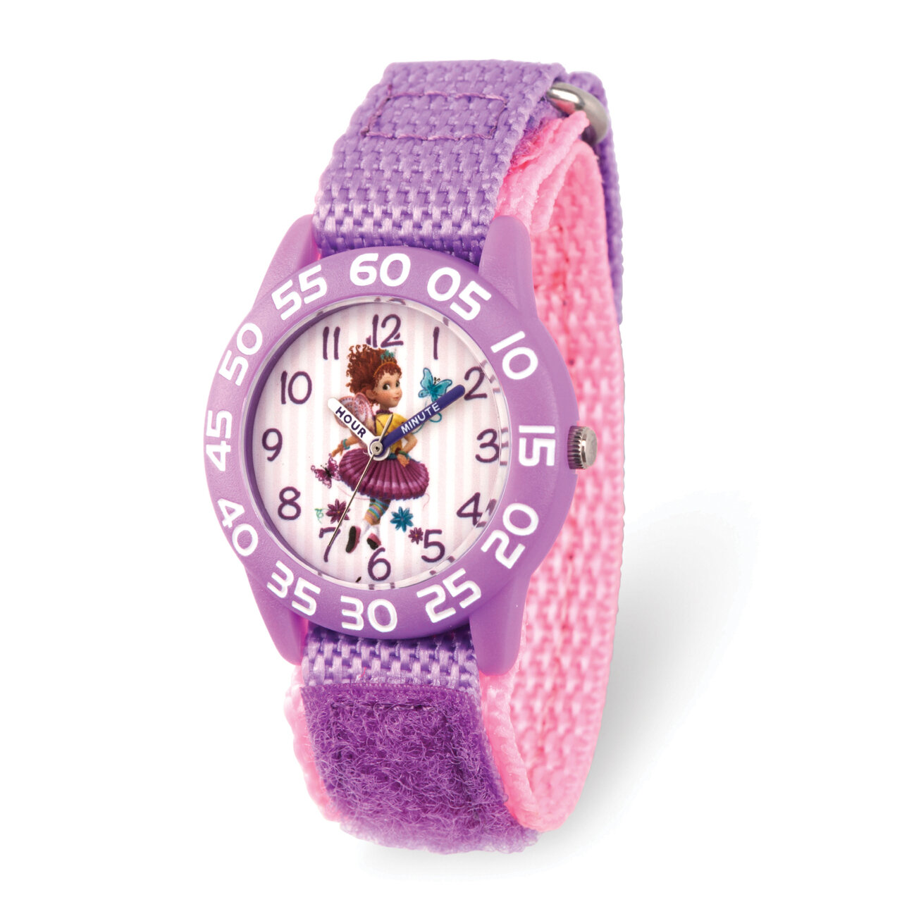 Disney Kids Fancy Nancy Purple Nylon Band Time Teacher Watch XWA5877