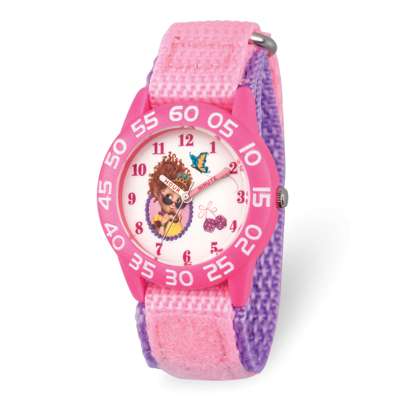 Disney Kids Fancy Nancy Pink Nylon Band Time Teacher Watch  XWA5878, MPN: XWA5878, 842885106466