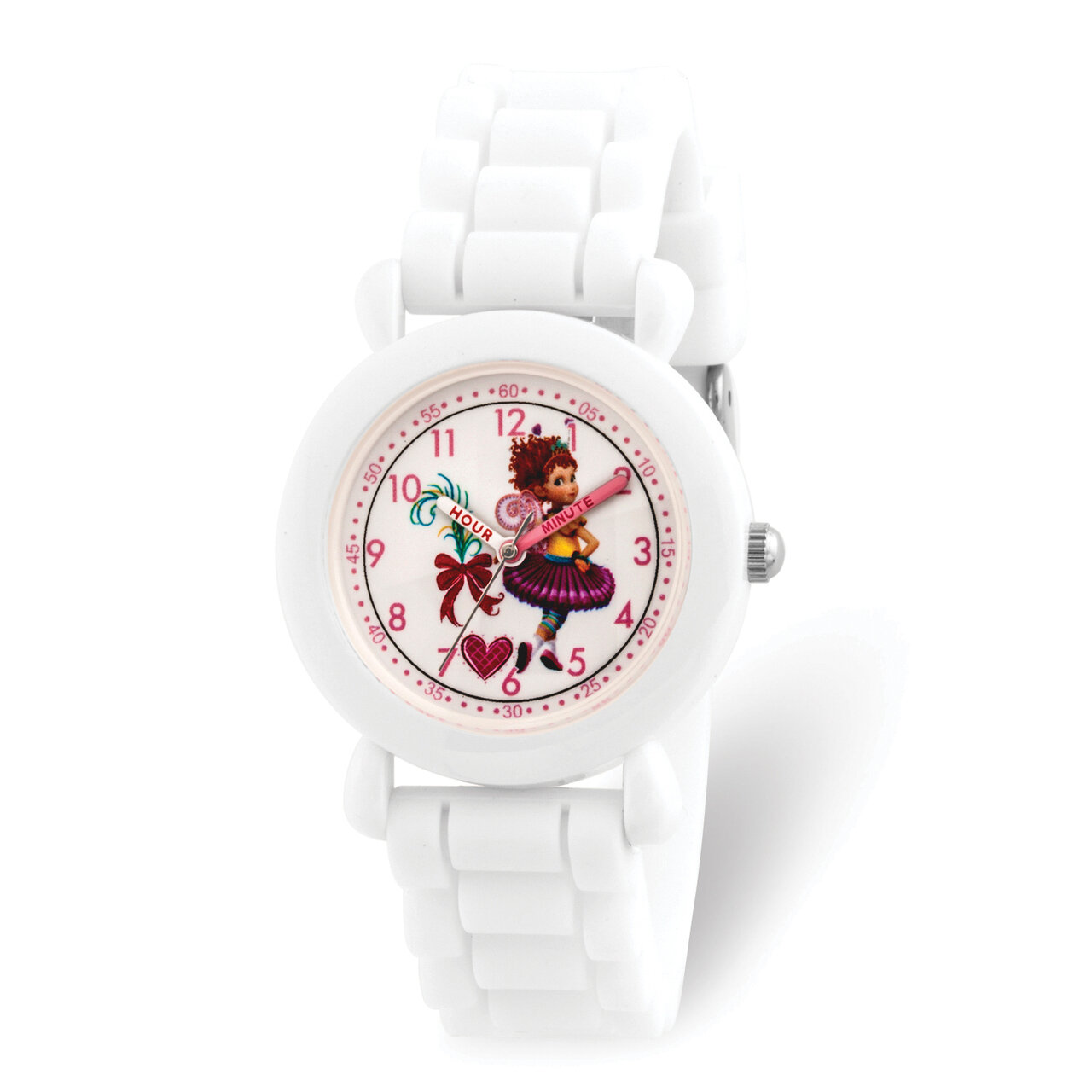 Disney Kids Fancy Nancy White Silicone Band Time Teacher Watch  XWA5881, MPN: XWA5881, 842885106497