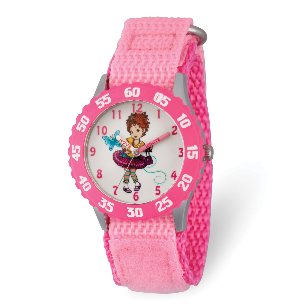Disney Kids Fancy Nancy Pink Nylon Band Time Teacher Watch  XWA5884, MPN: XWA5884, 842885106527