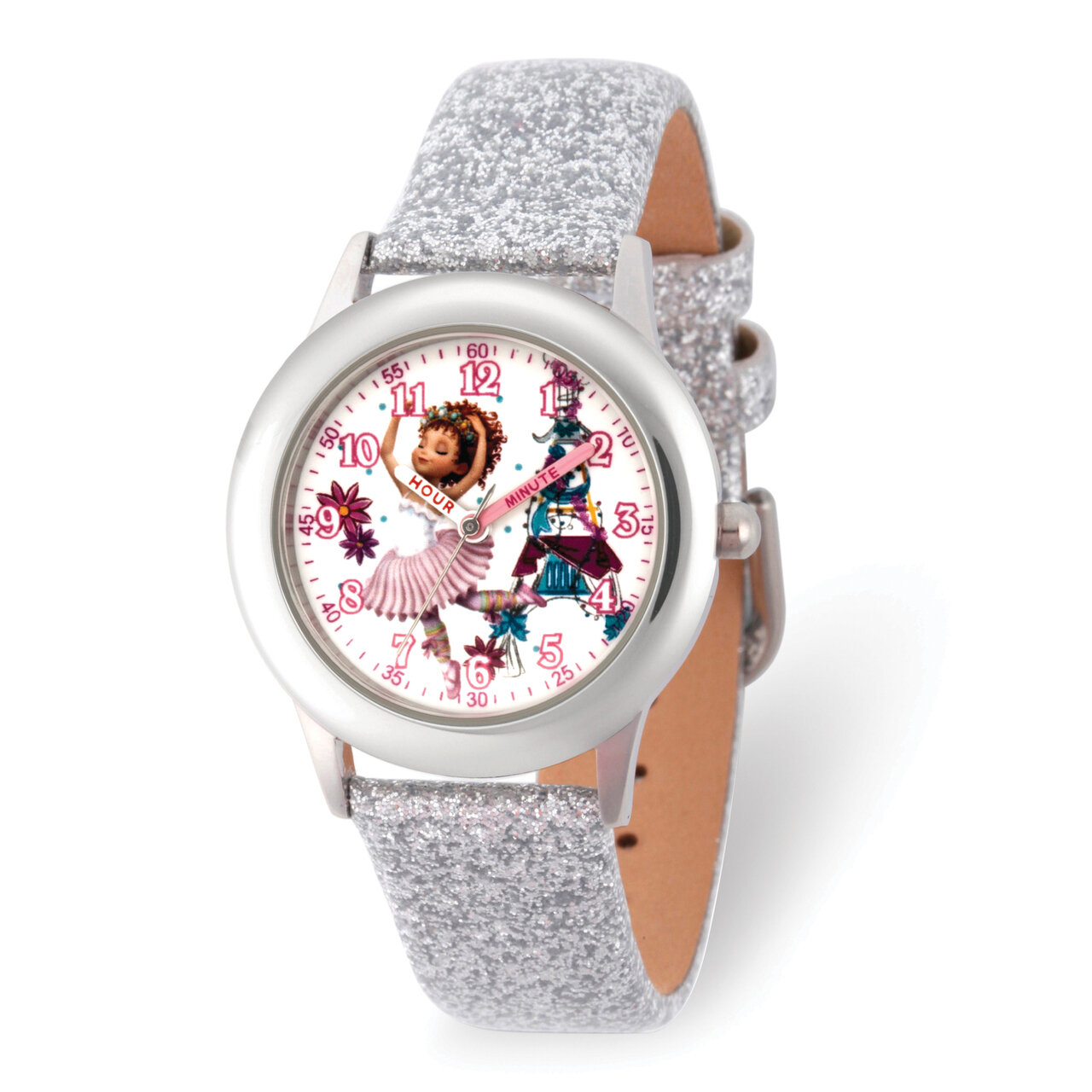 Disney Kids Fancy Nancy Glitter Leather Band Time Teacher Watch  XWA5887, MPN: XWA5887, 842885106558