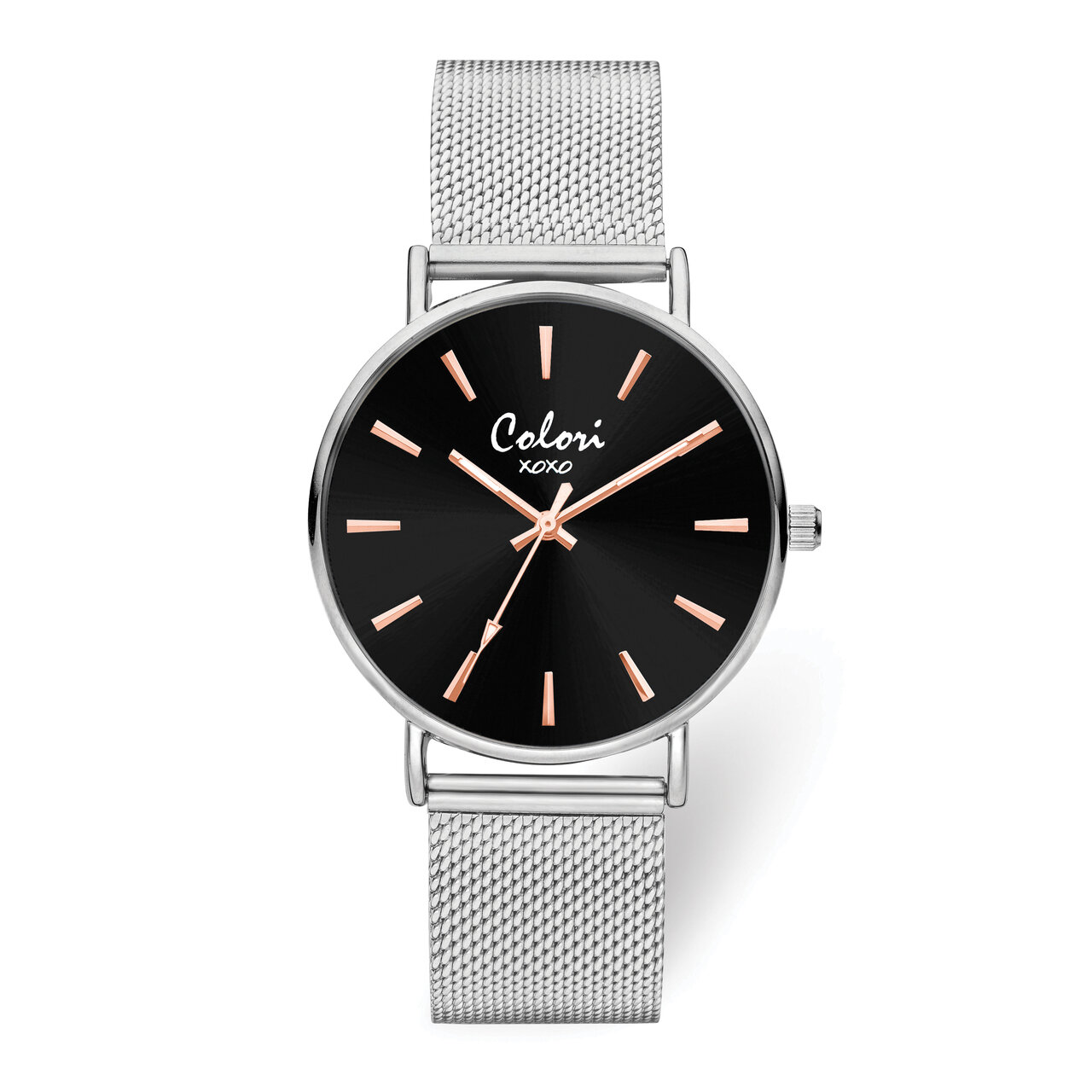 Colori Silver IP-plated Mesh Strap Black Dial Watch  XWA5965, MPN: XWA5965, 871927442194