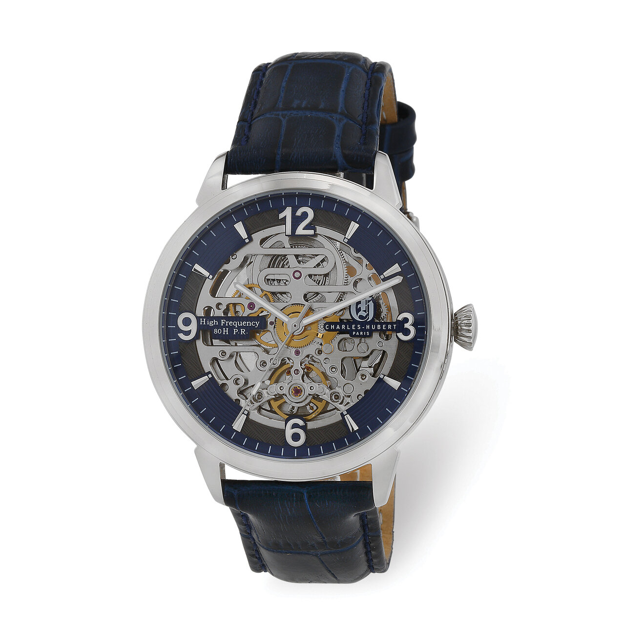 Charles Hubert Stainless Steel Blue Skeleton Dial Automatic Watch XWA6028