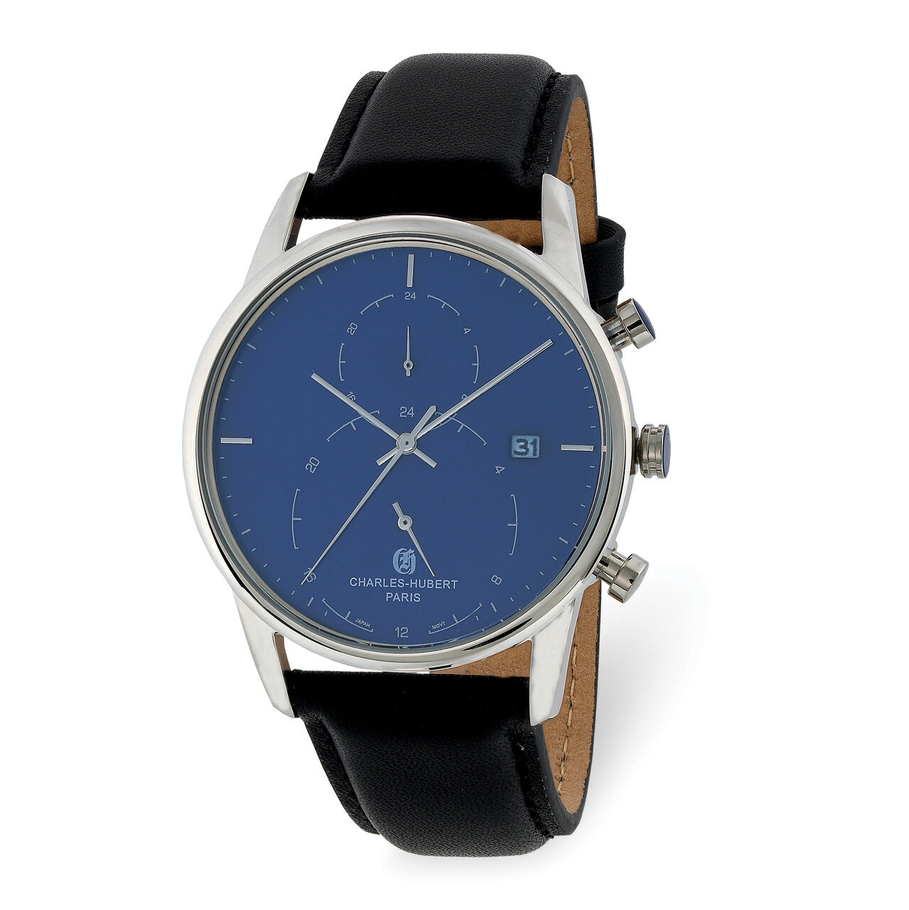 Charles Hubert Mens Stainless Steel Blue Dial Dual Time Watch  XWA6029, MPN: XWA6029, 848870008777
