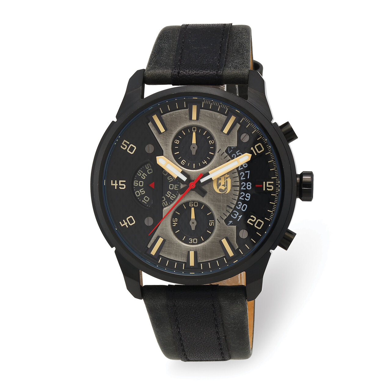 Charles Hubert IP Black Stainless Steel Chronograph Black Dial Watch XWA6038