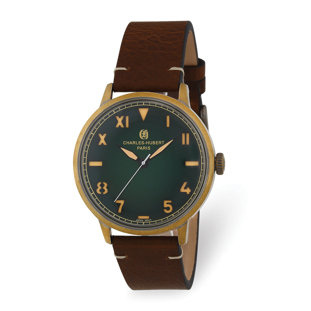 Charles Hubert Antique Gold Stainless Green Dial Quartz Watch XWA6047