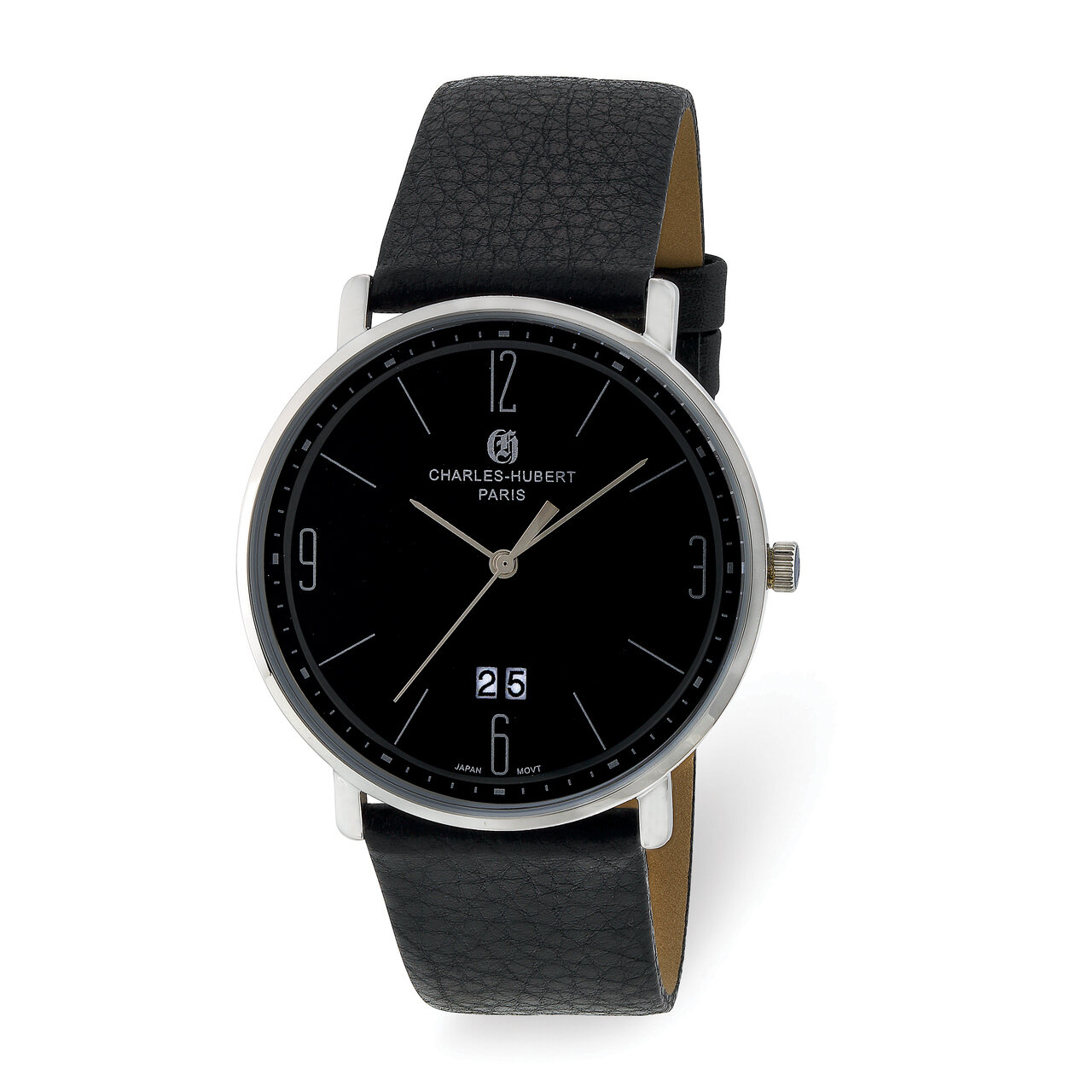 Charles Hubert Mens Stainless Steel Black Dial Watch XWA6057