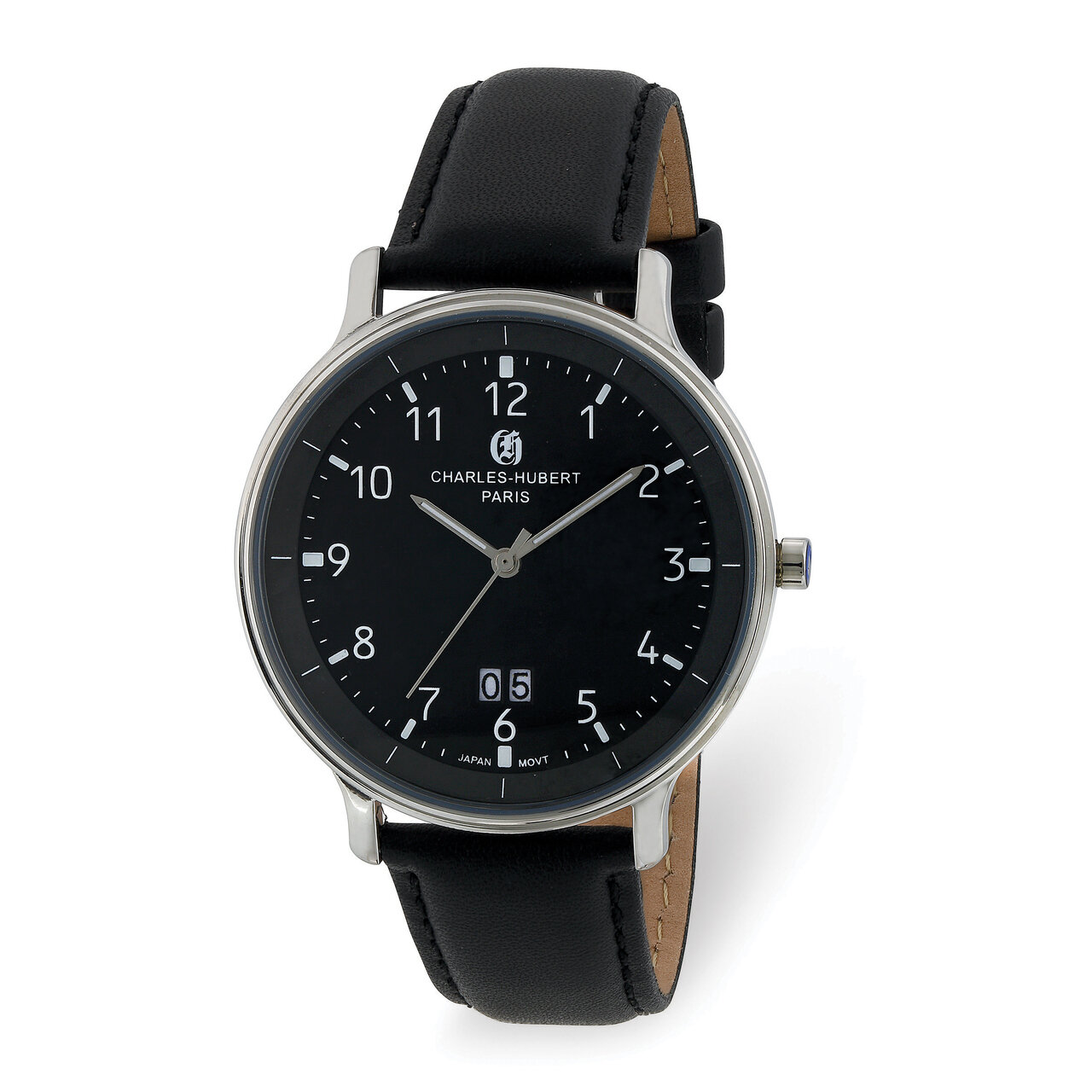 Charles Hubert Mens Stainless Steel Black Dial Watch XWA6072