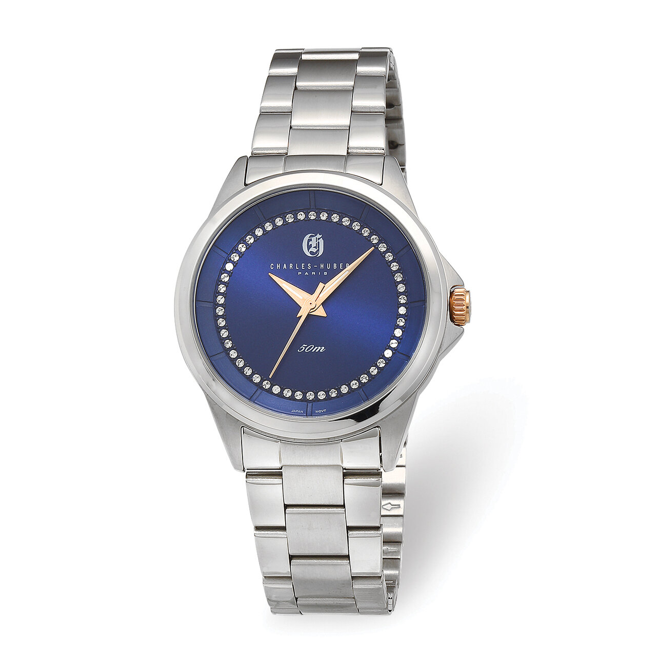 Charles Hubert Ladies Stainless Steel Blue Crystal Dial Watch  XWA6087, MPN: XWA6087, 848870009392
