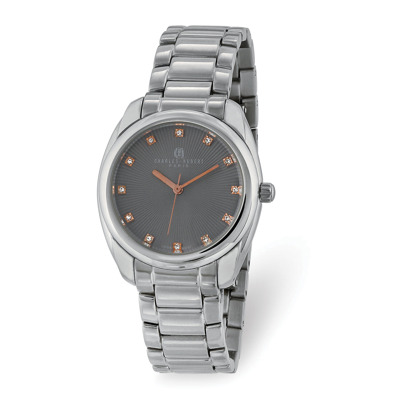 Charles Hubert Ladies Stainless Steel Grey Crystal Dial Watch  XWA6090, MPN: XWA6090, 848870009071