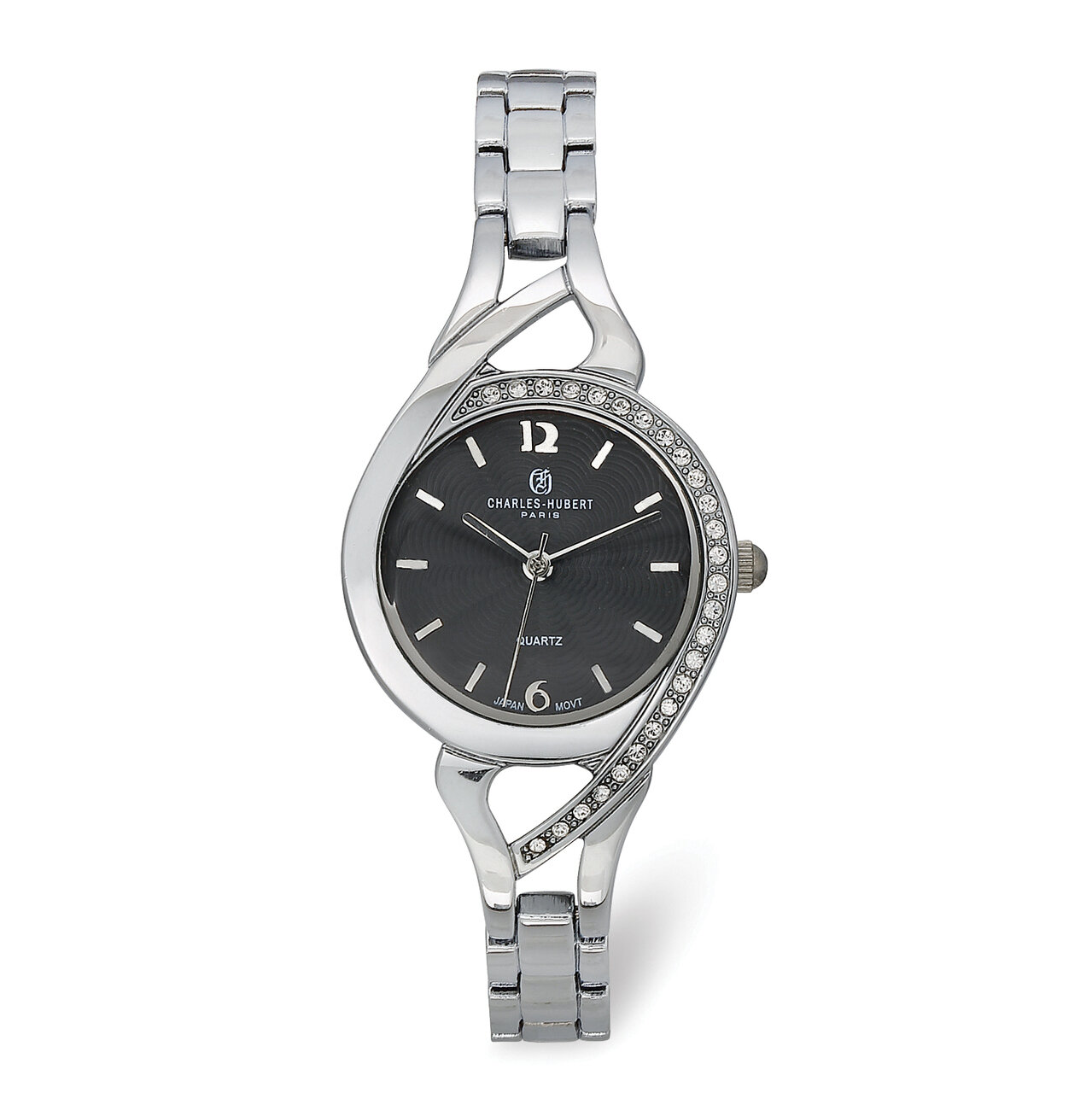 Charles Hubert Ladies Chrome Finish Black Dial Watch  XWA6100, MPN: XWA6100, 848870008999