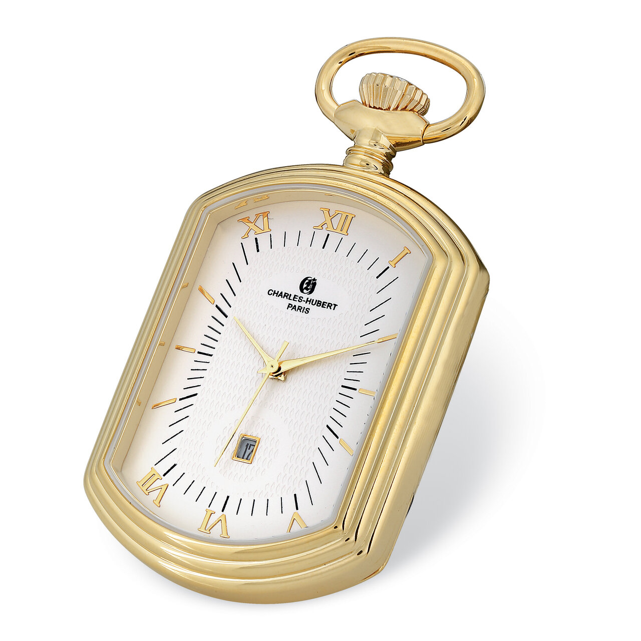 Charles Hubert Gold Finiah Open Face Rectangular Pocket Watch  XWA6120, MPN: XWA6120, 848870009095