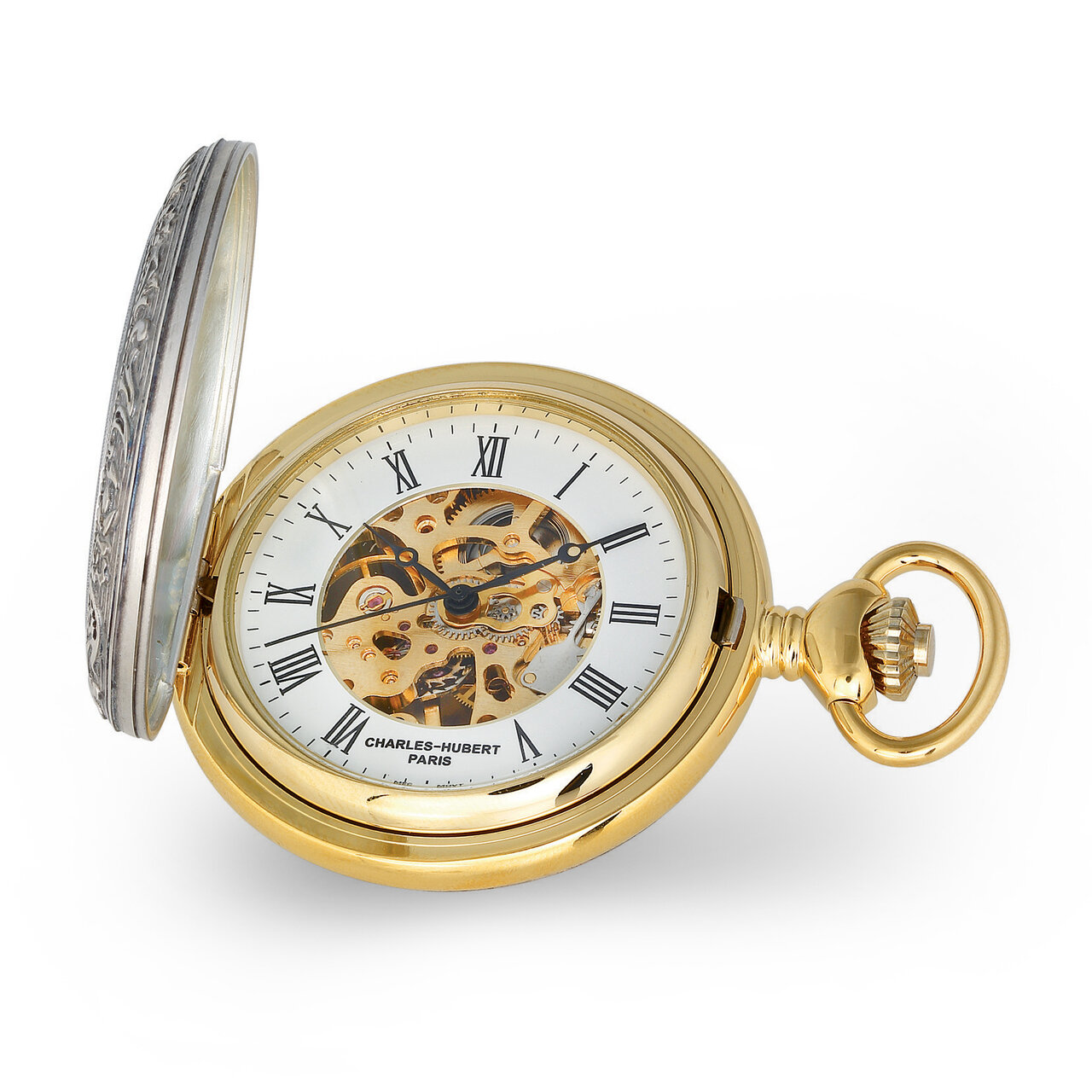 Charles Hubert 2-tone Shield Hunter Case Skeleton Dial Pocket Watch  XWA6136, MPN: XWA6136, 8488700…