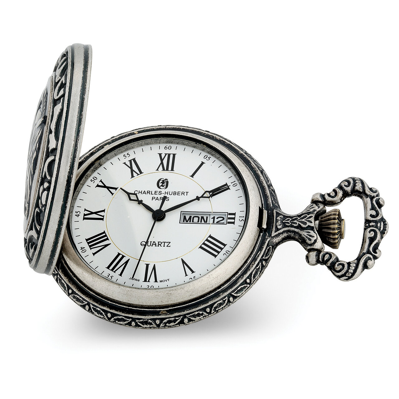 Charles Hubert Antique Chrome Finish Horse Pocket Watch  XWA6152, MPN: XWA6152, 848870008340