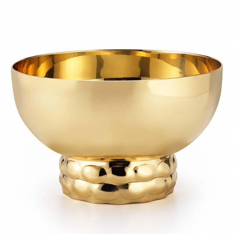 Mary Jurek Helios Brass Plated Bowl w Footrim 6" D x 3.75" H BHL001