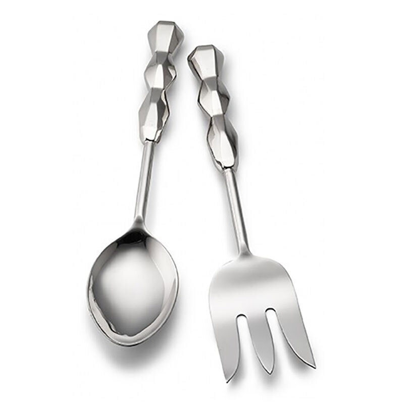 Mary Jurek Ibiza Vegetable Spoon and Meat Fork Set 10.5" HBZ009