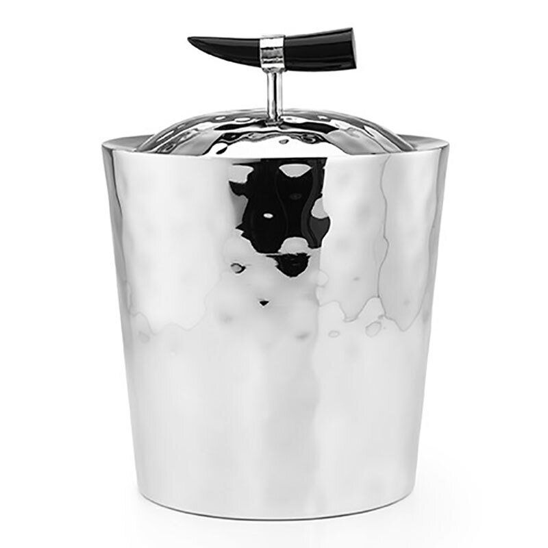 Mary Jurek Orion Double Walled Ice Bucket with Buffalo Horn 9" x 7" OBH011