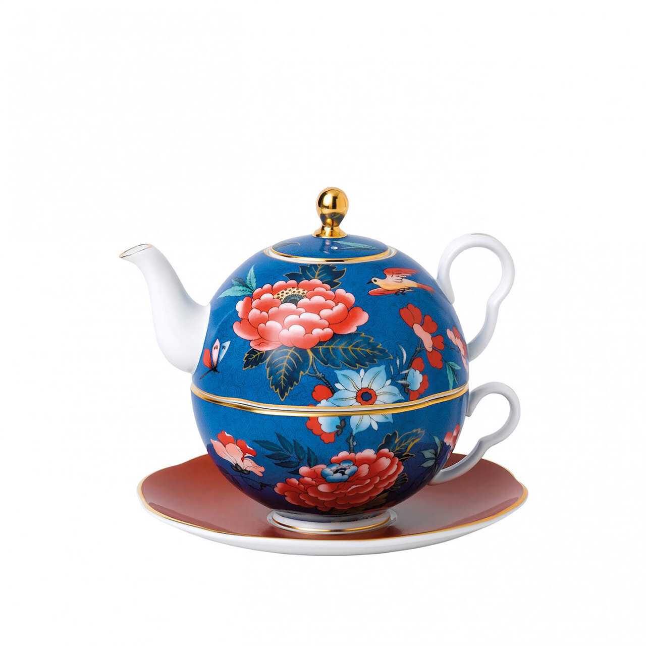 Wedgwood Paeonia Blush Tea For One (Blue & Red) 40032128