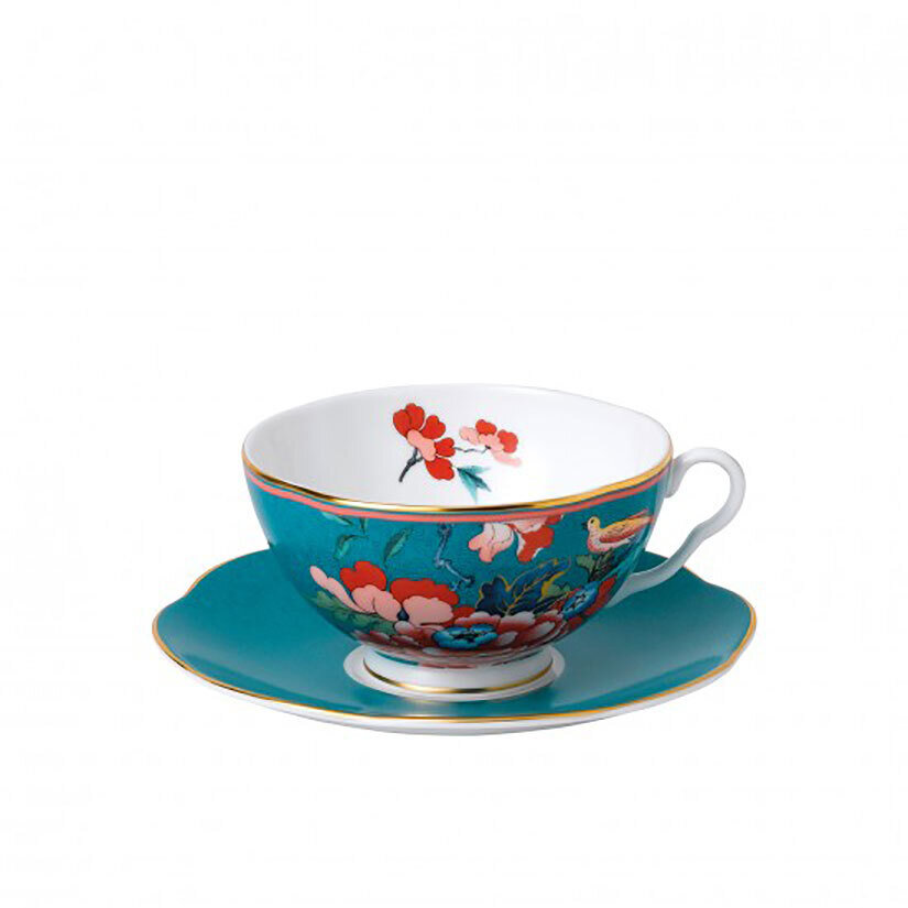 Wedgwood Paeonia Blush Teacup & saucer Set Green 40032097