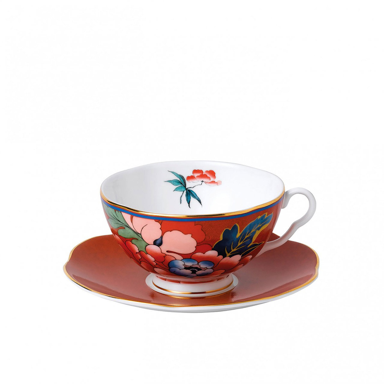 Wedgwood Paeonia Blush Teacup & saucer Set Red 40032094