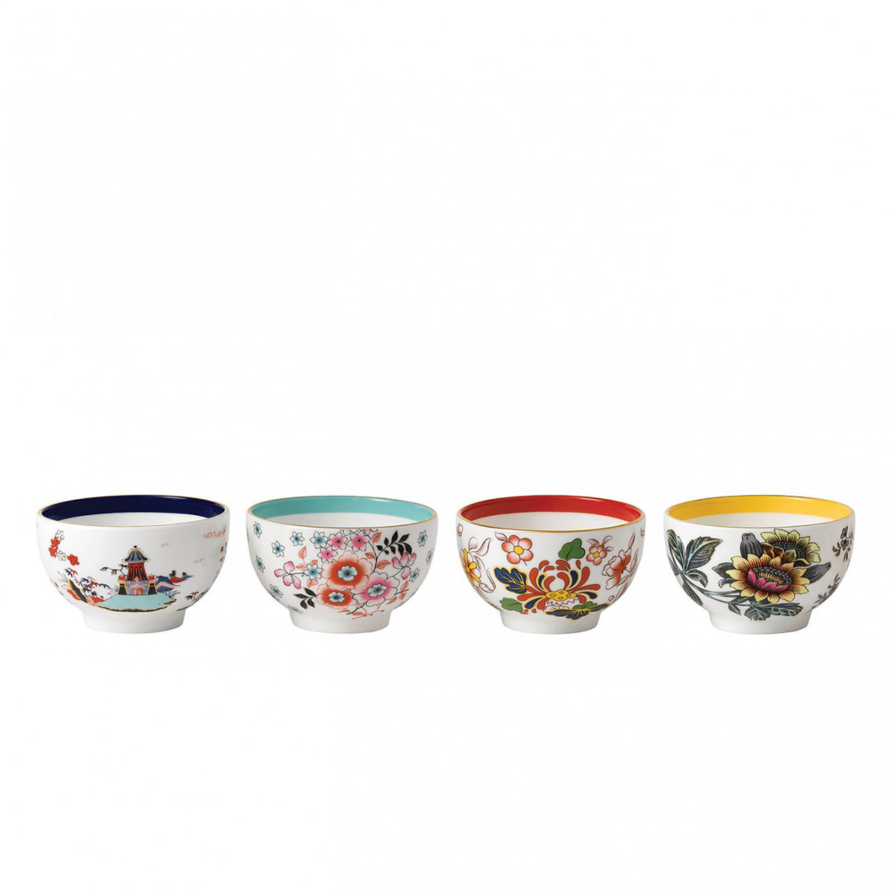 Wedgwood Wonderlust Tea Bowl 3.3 Inch Set of 4 (Blue Pagoda, Camellia, Crimson Jewel & Yellow Tonquin) 40023882