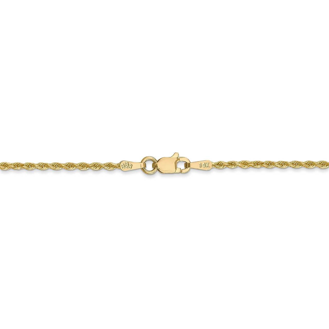 28 Inch 1.50mm Diamond-cut Rope with Lobster Clasp Chain 14k Yellow Gold 012L-28