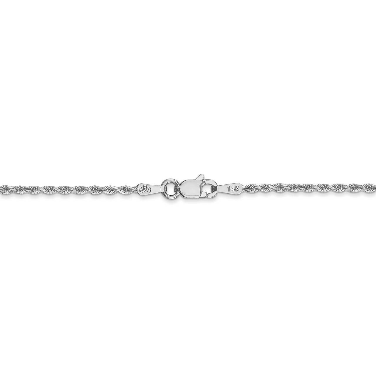 26 Inch 1.5mm Diamond-cut Rope Chain 14k White Gold 012W-26