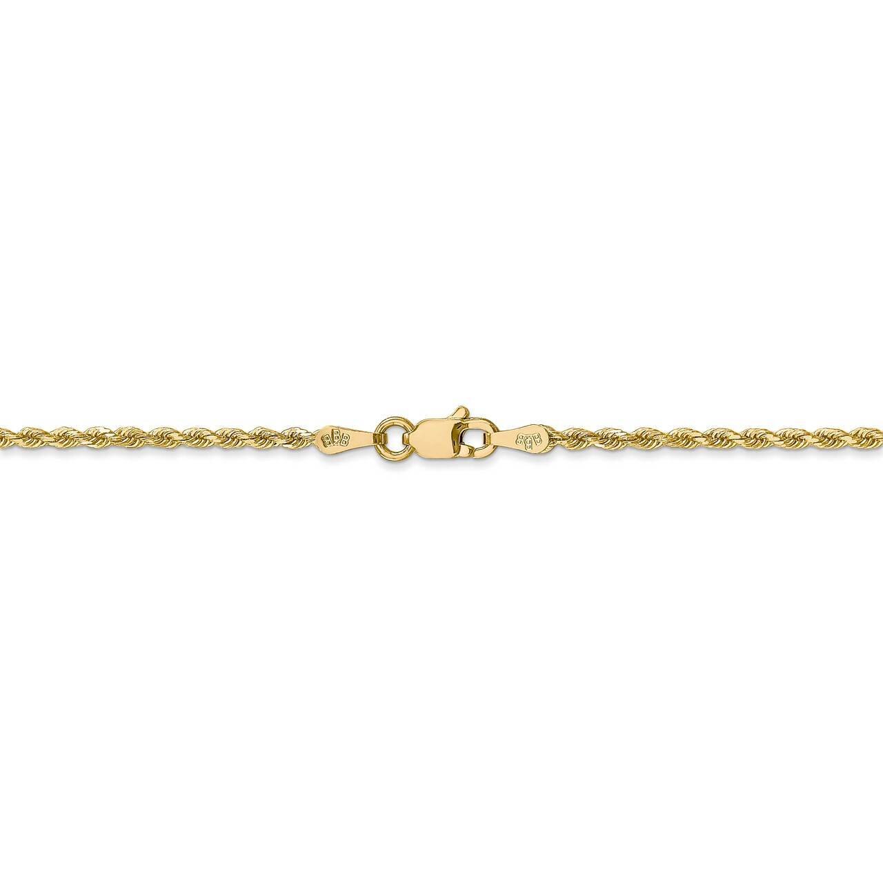 26 Inch 1.75mm Diamond-cut Rope with Lobster Clasp Chain 14k Yellow Gold 014L-26