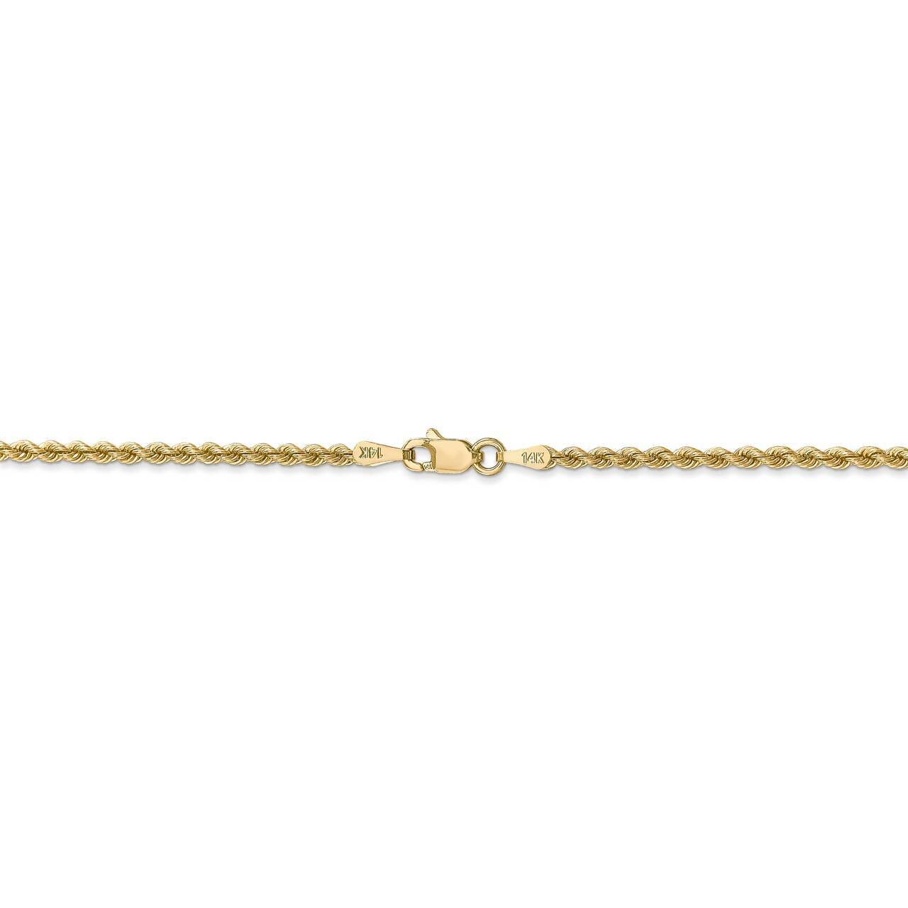 28 Inch 2.25mm Regular Rope Chain 14k Yellow Gold 016S-28, MPN: 016S-28, 883957825618