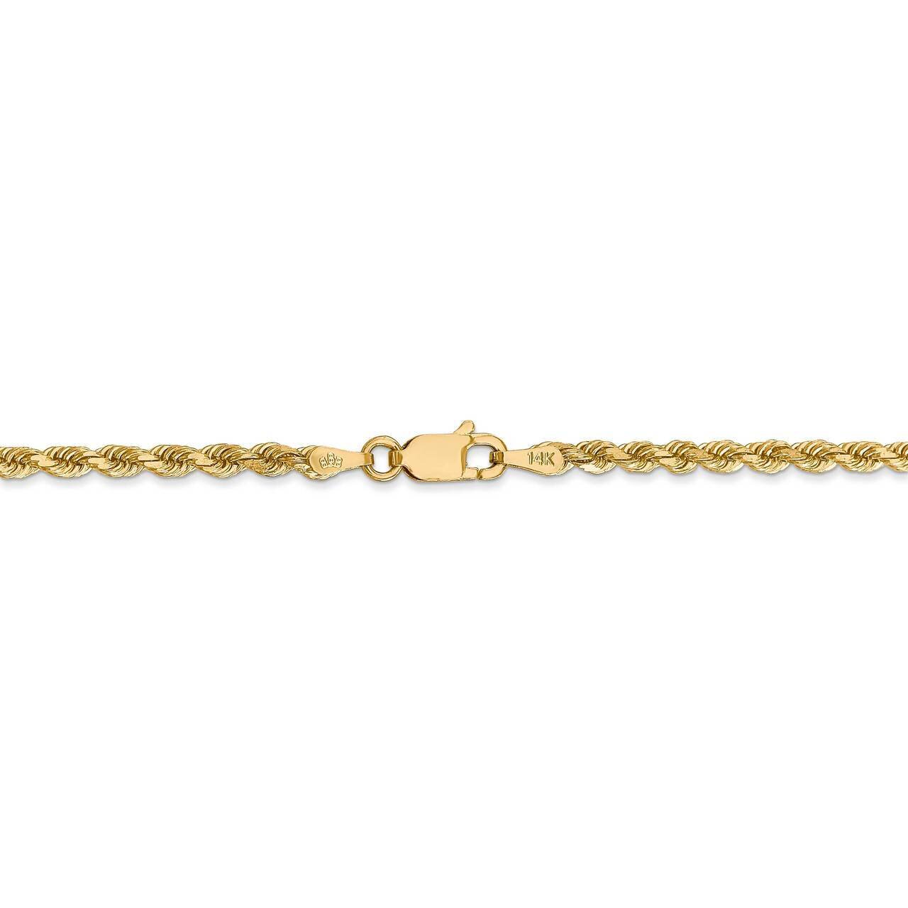26 Inch 2.75mm Diamond-cut Rope with Lobster Clasp Chain 14k Yellow Gold 021L-26